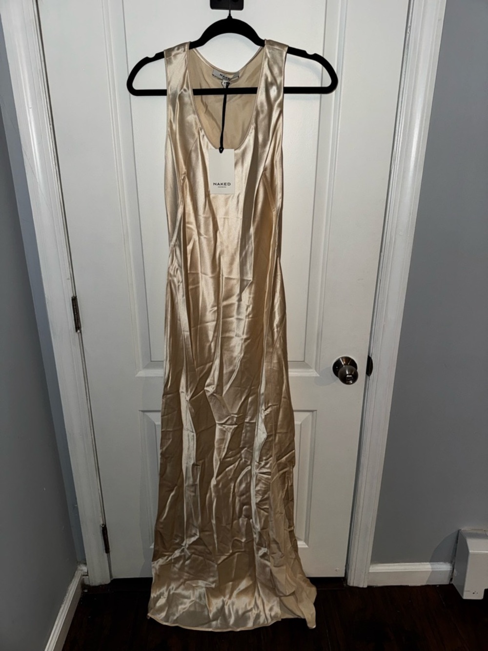 NakedCashmere Champagne Silk-Look Maxi Dress